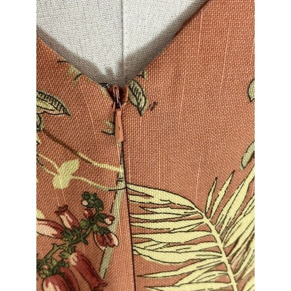 VtgTalbots Dress Hawaiian Tropical Sheath Beaded Monkey V Neck Size 8 - Picture 7 of 16